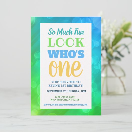 Einladung zum 1. Geburtstag (Stehend Vorderseite)