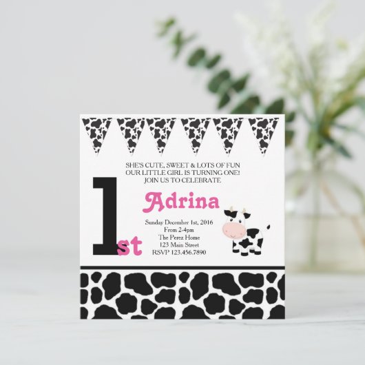 Einladung zum 1. Geburtstag (Stehend Vorderseite)