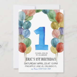 Einladung zum 1. Geburtstag, 1. Geburtstag, Junge,