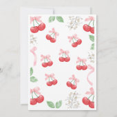 Einladung zum 1. Geburtstag Cherry Bows Mädchen Ro (Rückseite)