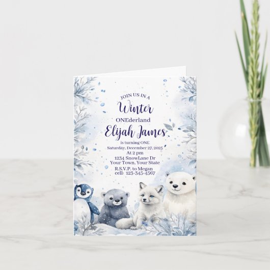Einladung zum 1. Geburtstag des Babys  (Vorderseite)