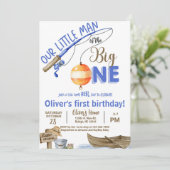 Einladung zum 1. Geburtstag des Fischers / Fischer (Stehend Vorderseite)