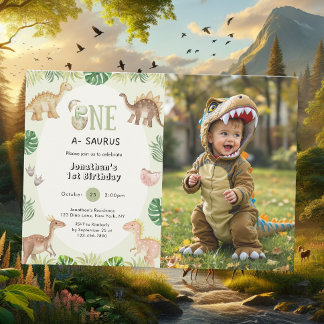Einladung zum 1. Geburtstag eines A-Saurus-Fotos