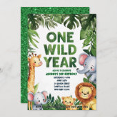 Einladung zum 1. Geburtstag eines Wildjahres (Vorne/Hinten)