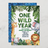 Einladung zum 1. Geburtstag eines Wildjahres (Vorne/Hinten)