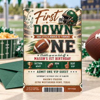 Einladung zum 1. Geburtstag First Down MVP Footbal