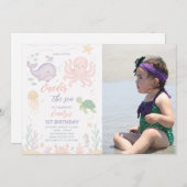 Einladung zum 1. Geburtstag Foto am Meer (Vorne/Hinten)