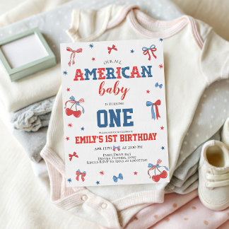 Einladung zum 1. Geburtstag für ein All American B