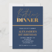 Einladung zum 1. Geburtstag Geburtstag Abendessen  (Vorderseite)