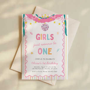 Einladung zum 1. Geburtstag - Girls Just Wanna Be 