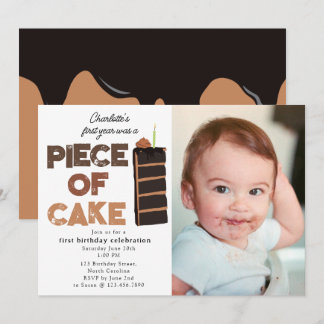 Einladung zum 1. Geburtstag mit Kuchendekor Foto
