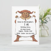 Einladung zum 1. Geburtstag Party (Stehend Vorderseite)