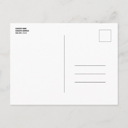 Einladung zum 1. Geburtstag Postkarte (Rückseite)