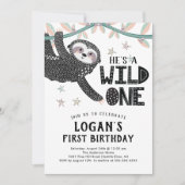 Einladung zum 1. Geburtstag Sloth Geburtstag (Vorderseite)