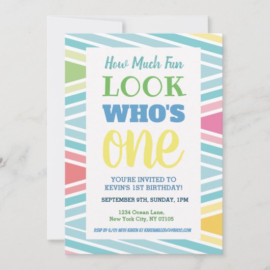 Einladung zum 1. Geburtstag Sprichwort (Vorderseite)