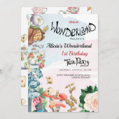 Einladung zum 1. Geburtstag | Tee-Party (Vorne/Hinten)