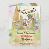 Einladung zum 1. Geburtstag | Tee-Party (Vorne/Hinten)