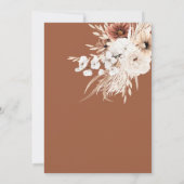 Einladung zum 1. Geburtstag Terracotta Boho Pampas (Rückseite)