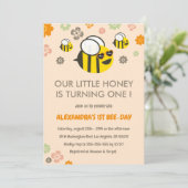 Einladung zum 1. Geburtstag Unser kleiner Honig Ni (Stehend Vorderseite)
