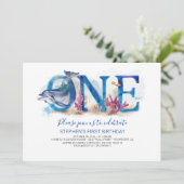 Einladung zum 1. Geburtstag unter dem Meeresstrand (Stehend Vorderseite)