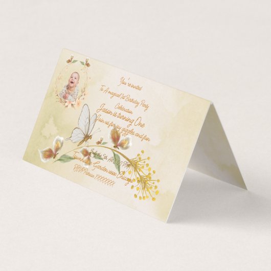 Einladung zum 1. Geburtstag von Baby (Vorderseite)