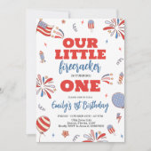 Einladung zum 1. Geburtstag von Little Firecracker (Vorderseite)