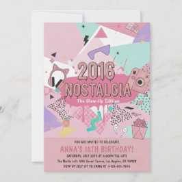 Einladung zum 2016 Nostalgie-Glow-Up-Geburtstag