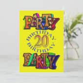 Einladung zum 20. Geburtstag (Stehend Vorderseite)