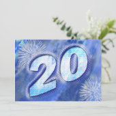 Einladung zum 20. Geburtstag (Stehend Vorderseite)