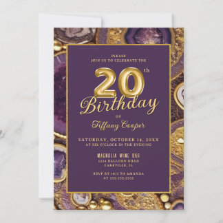 Einladung zum 20. Geburtstag des lila Golden Agate