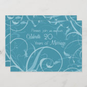 Einladung zum 20. Hochzeitstag in Türkis (Vorne/Hinten)