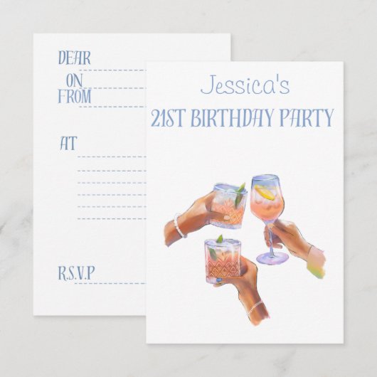 Einladung zum 21. Geburtstag (Vorne/Hinten)