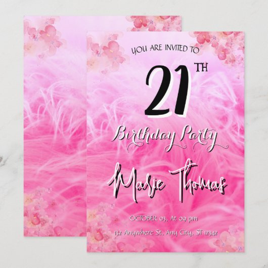 Einladung zum 21. Geburtstag (Vorne/Hinten)