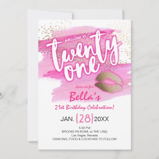 Einladung zum 21. Geburtstag (Vorderseite)