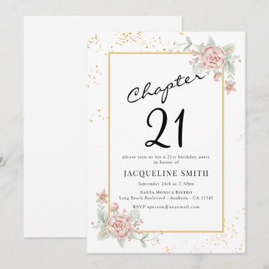 Einladung zum 21. Geburtstag (Vorne/Hinten)