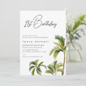 Einladung zum 21. Geburtstag der Aquarellpalme (Stehend Vorderseite)