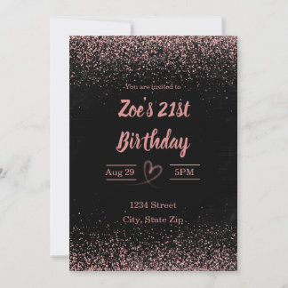 Einladung zum 21. Geburtstag - Glitzer Confetti | 