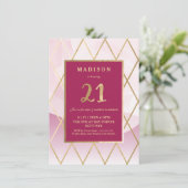 Einladung zum 21. Geburtstag - Gold, elegant, tren (Stehend Vorderseite)