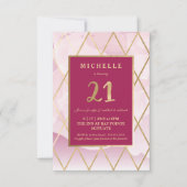 Einladung zum 21. Geburtstag - Gold, elegant, tren (Vorderseite)