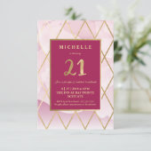 Einladung zum 21. Geburtstag - Gold, elegant, tren (Stehend Vorderseite)