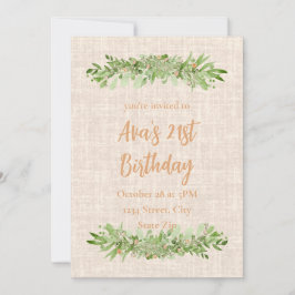 Einladung zum 21. Geburtstag - Linengrün | zwanzig