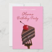 Einladung zum 21. Geburtstag mit Pink Choco Cherry (Vorderseite)