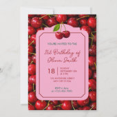 Einladung zum 21. Geburtstag mit Pink Choco Cherry (Rückseite)