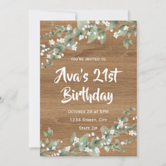 Einladung zum 21. Geburtstag - Rustikale Vegetatio