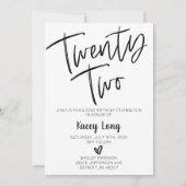 Einladung zum 22. Geburtstag (Vorderseite)