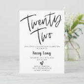 Einladung zum 22. Geburtstag (Stehend Vorderseite)