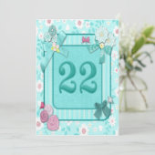 Einladung zum 22. Geburtstag (Stehend Vorderseite)