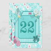 Einladung zum 22. Geburtstag (Vorne/Hinten)