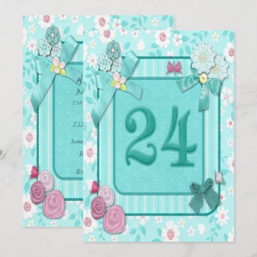 Einladung zum 24. Geburtstag (Vorne/Hinten)