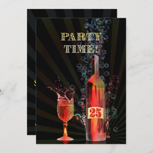 Einladung zum 25. Geburtstag (Vorne/Hinten)